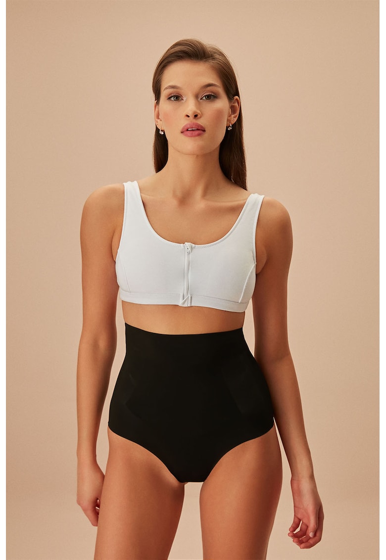 Bustiera din bumbac cu fermoar frontal