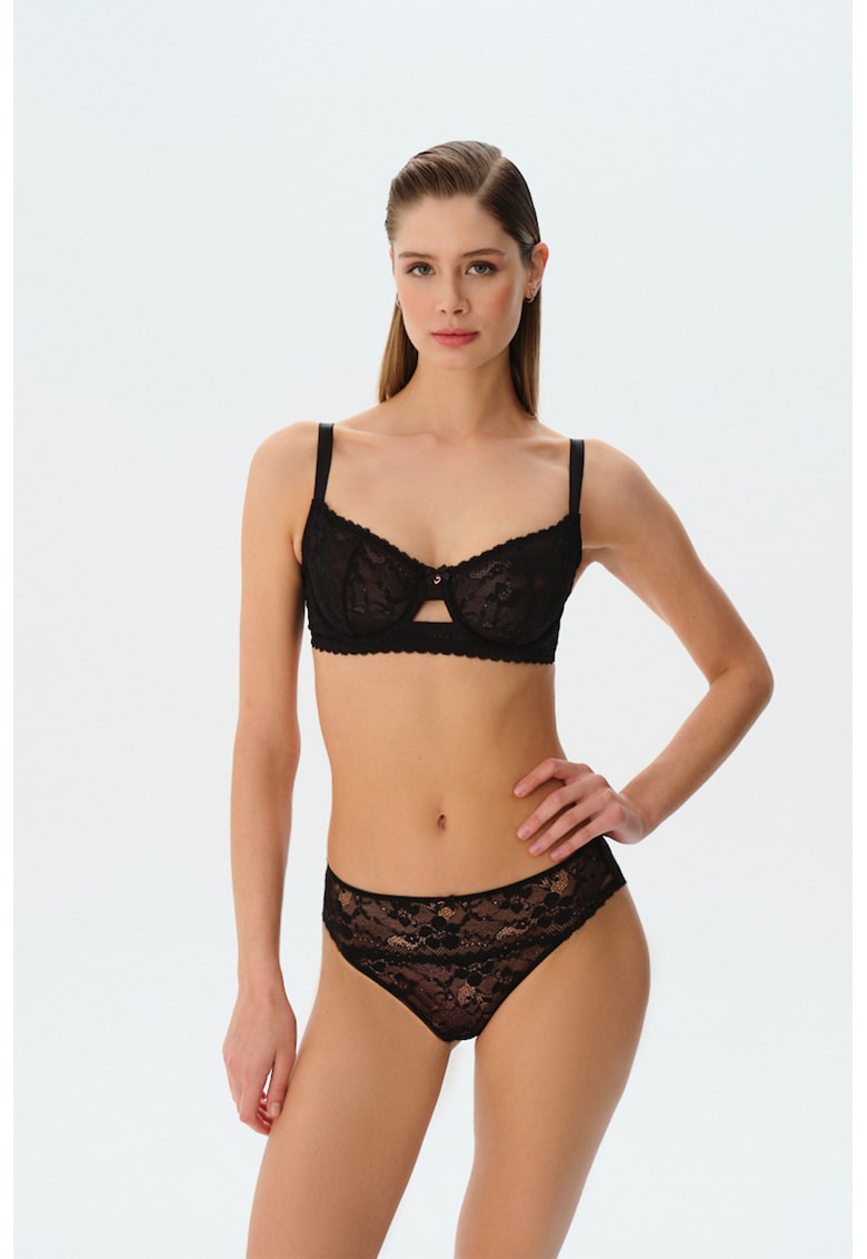 Chiloti din dantela Liona - Negru