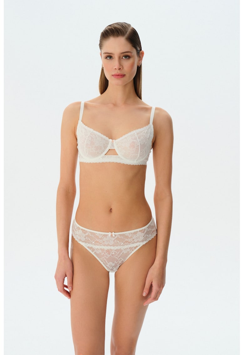 Chiloti din dantela Liona - Alb