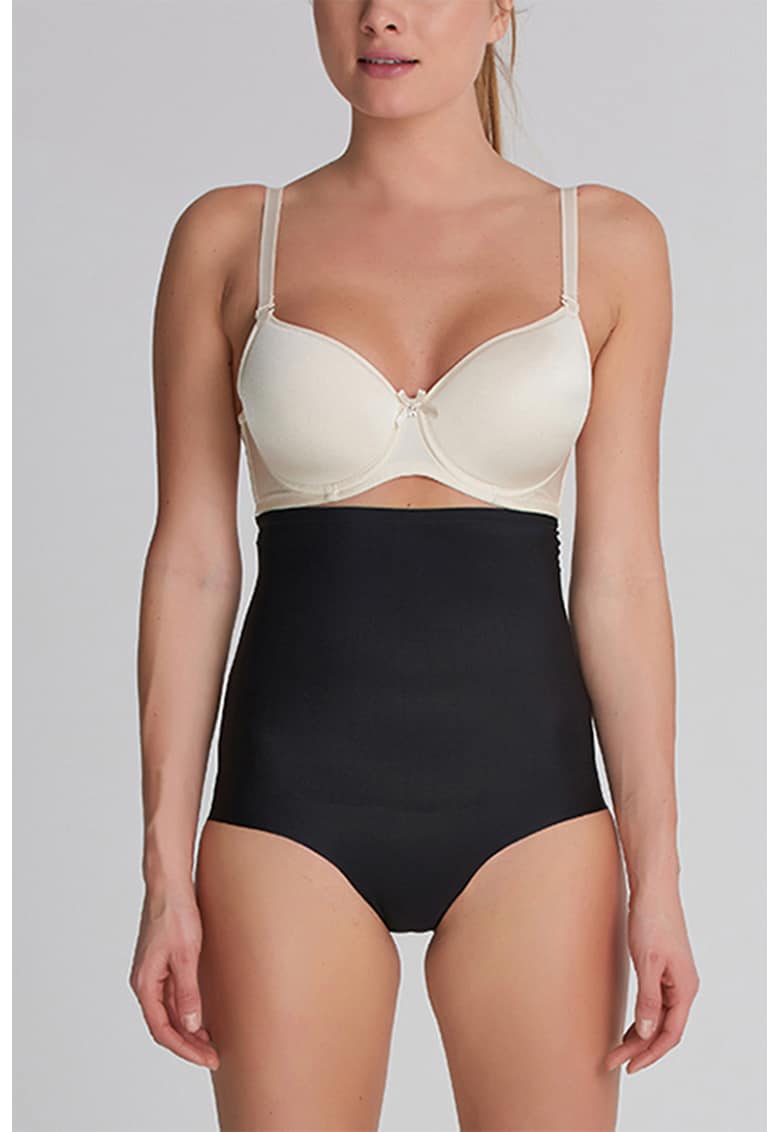 Chiloti cu talie inalta fara cusaturi cu efect modelator - Negru