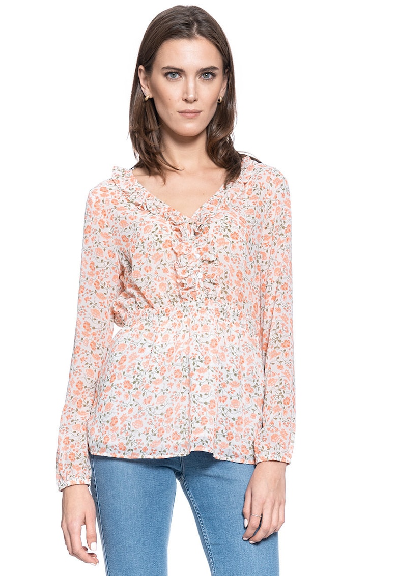 Bluza Dama - Emma V Flounce - Croi Normal - Lejera - Inchidere: Nasturi - Compozitie Material: 100% Bumbac - M Intl - Multicolor