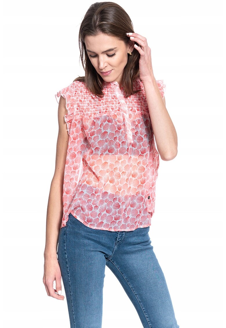 Bluza Dama - Bluza Smock Elsa - Croi Normal - Inchidere: Nasturi - Compozitie Material: 100% Bumbac - Croi: Drept - S Intl - Roz