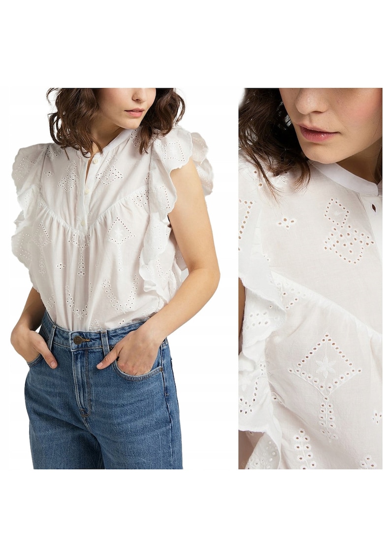 Bluza Dama - Top Woven Feminin - Culoare: Ecru - Compozitie Material: 100% Bumbac - Croi: Regular Fit - Inchidere: Nasturi - M - Alb - 1 Bucata