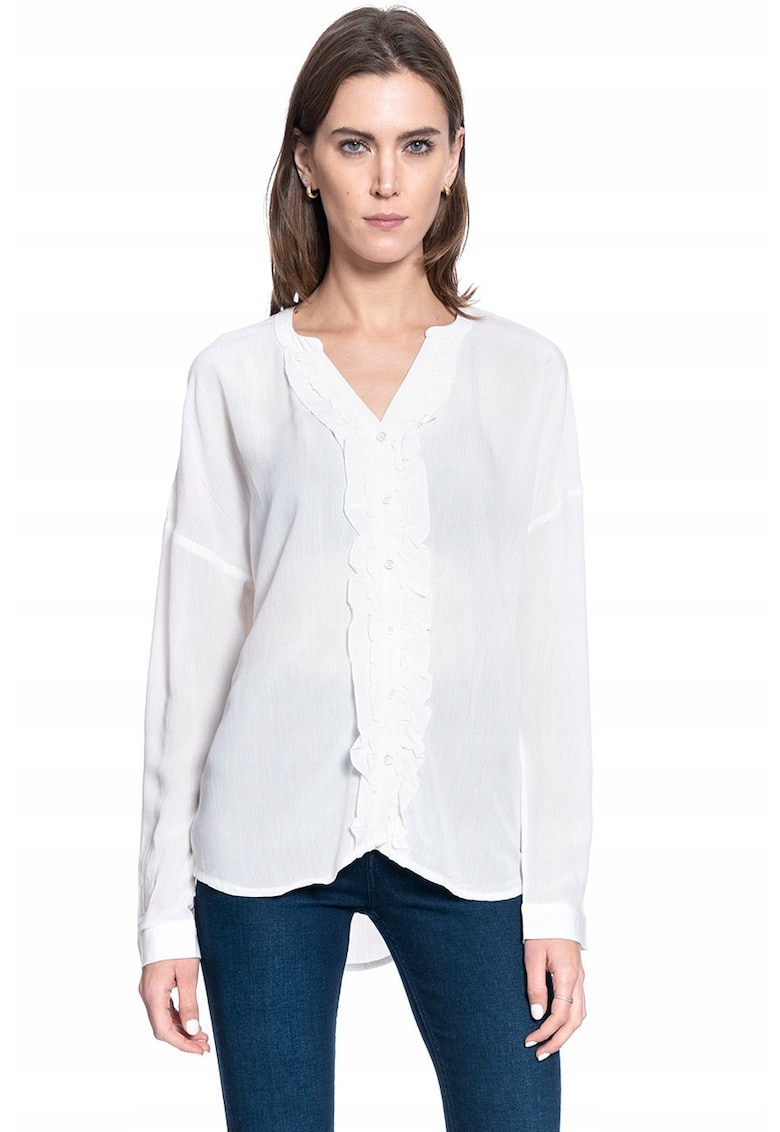Camasa Dama - Edda V Ruffles - Croi: Regular Fit - Inchidere: Nasturi - Material: 100% Bumbac - Numar Buzunare: 0 - S Intl - Alb