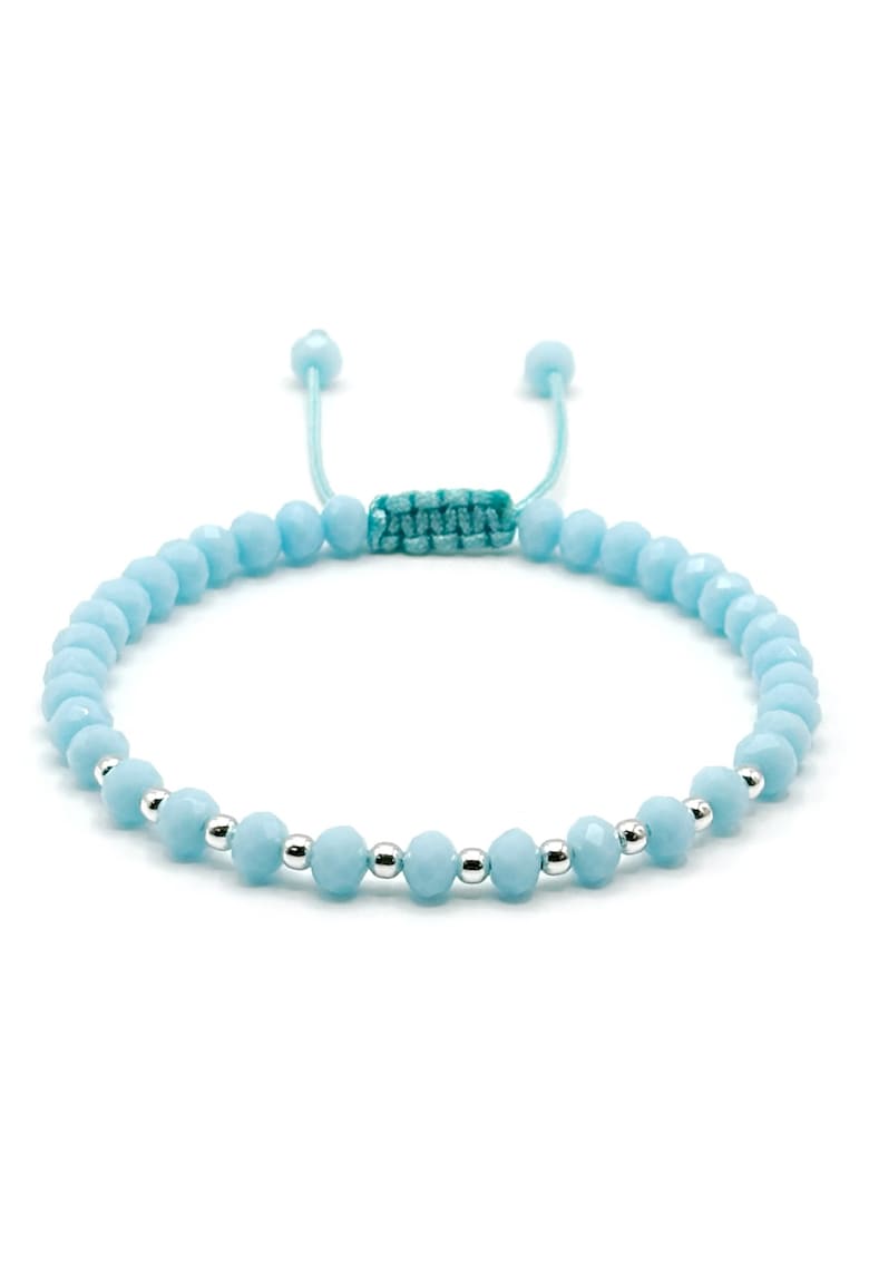 Bratara cu bile din Argint 925 si cristale Baby Blue - barbat