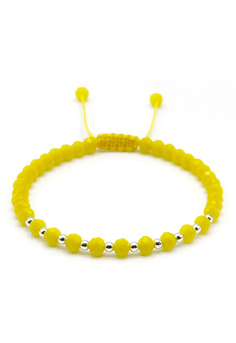 Bratara cu bile din Argint 925 si cristale Galbene - barbat