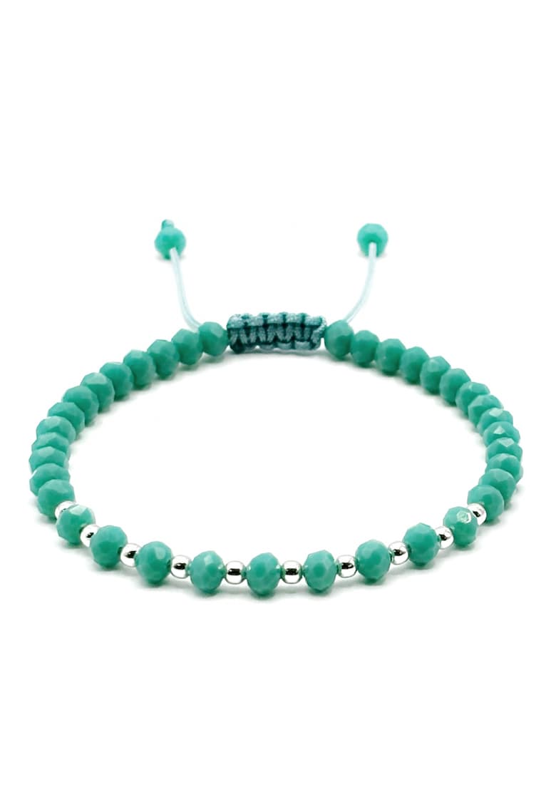 Bratara cu bile din Argint 925 si cristale Turcoaz - barbat