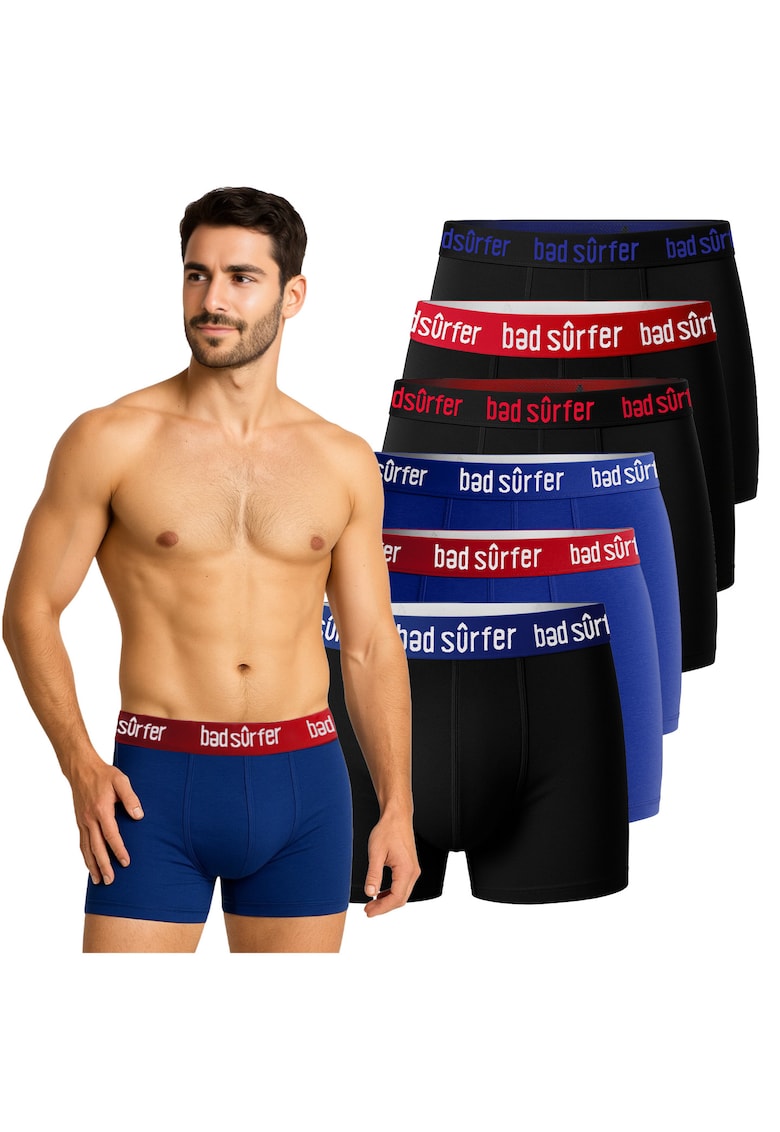 Set 6 Boxeri Barbati - Bumbac - Multicolor - cu Logo - Multicolor