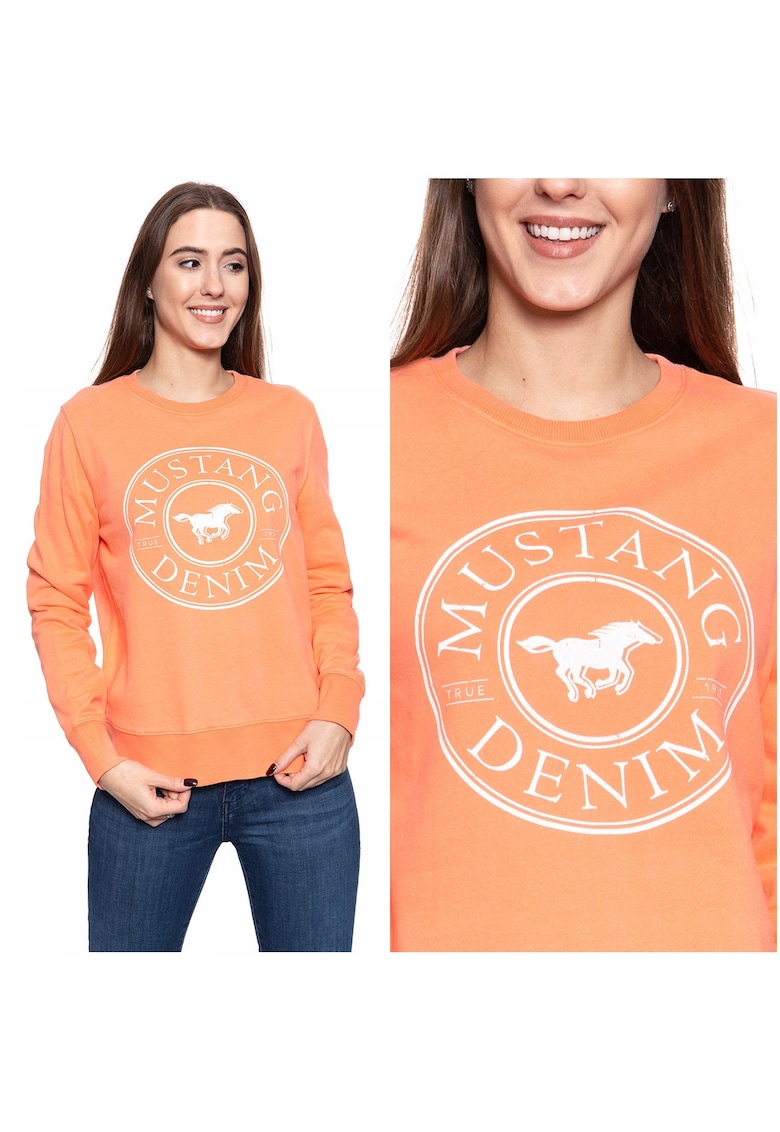 Hanorac Neintarit - Bea C Print - Croi Normal - Fara Inchidere - 100% Bumbac - Maneci Lungi - M Intl - Portocalie