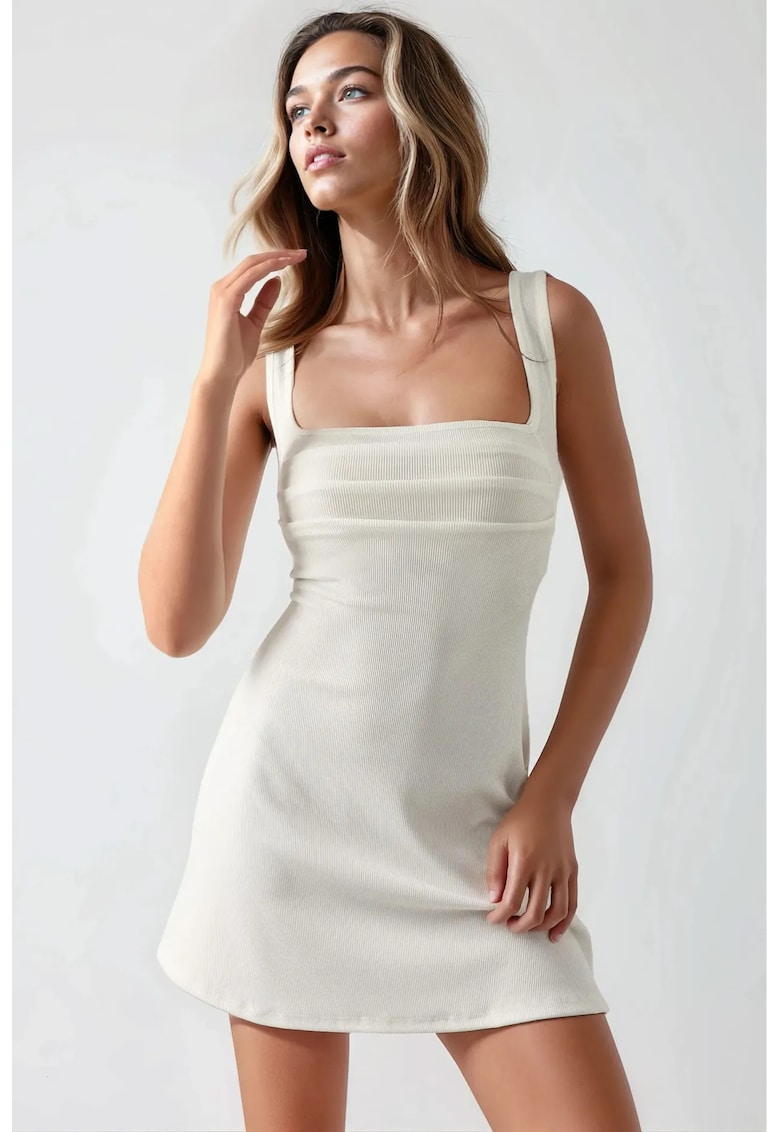 Rochie mini - Alb - Poliester/Elastan