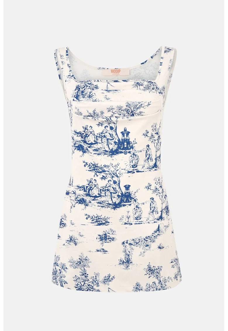 Rochie mini - Poliester/Elastan - Alb/Albastru