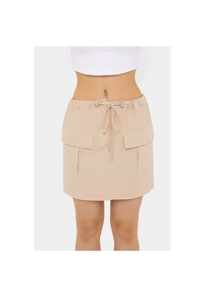 Fusta cargo dama bumbac - bej