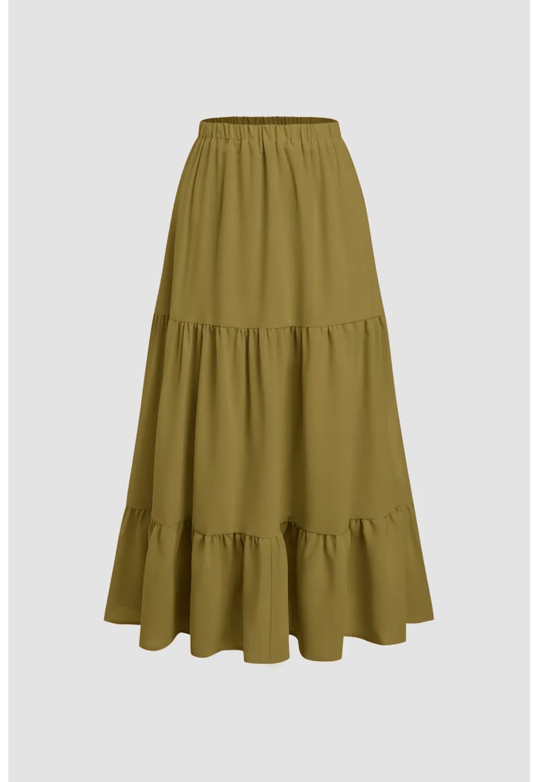 Fusta maxi dama poliester/elastan - verde