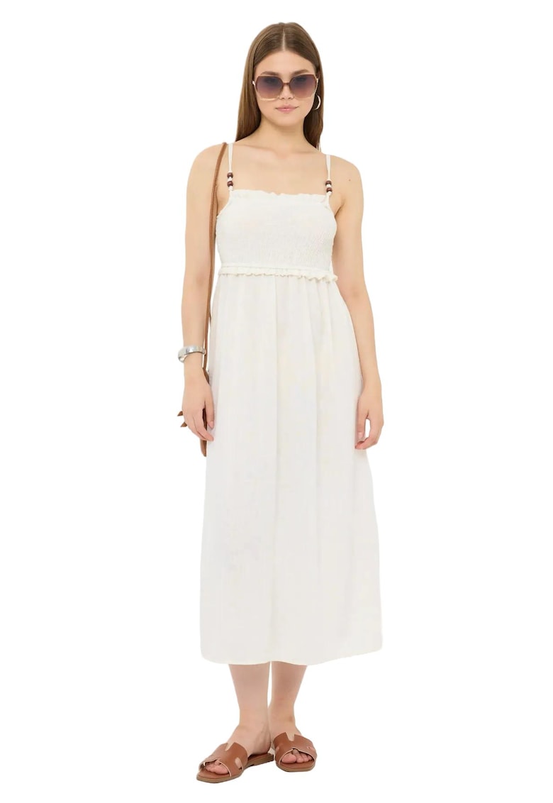 Rochie midi - Bej - Poliester