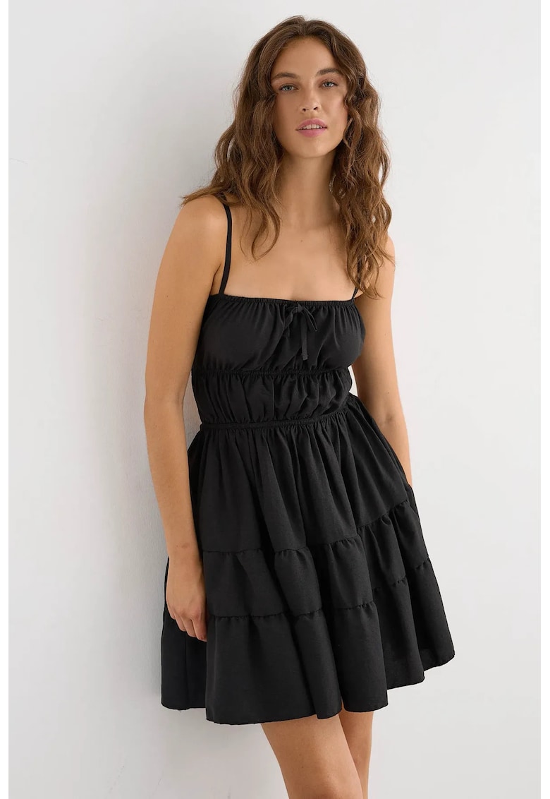 Rochie mini - Bumbac - Negru