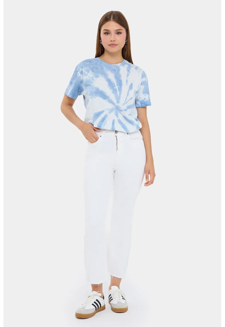 Tricou dama croiala relaxata - bumbac spalat cu acid
