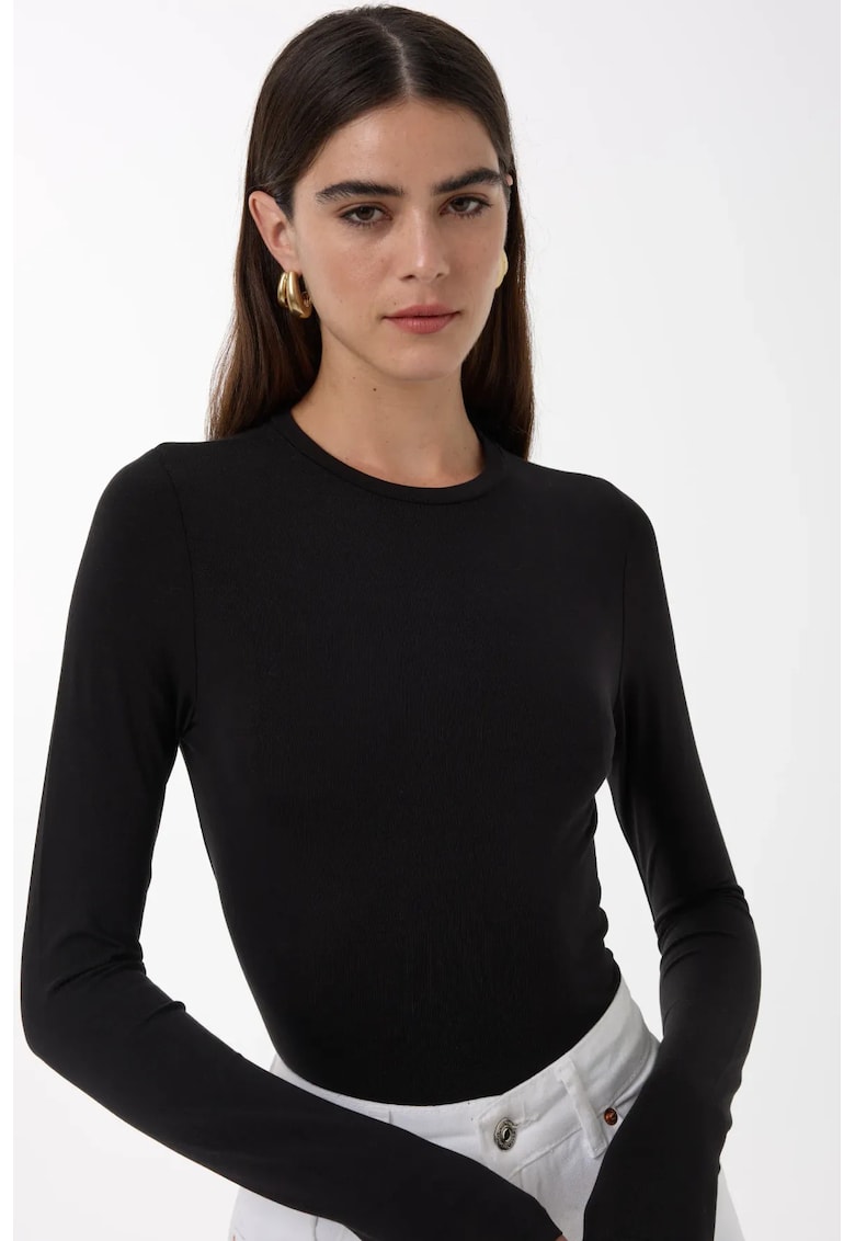 Top dama negru bumbac - Negru