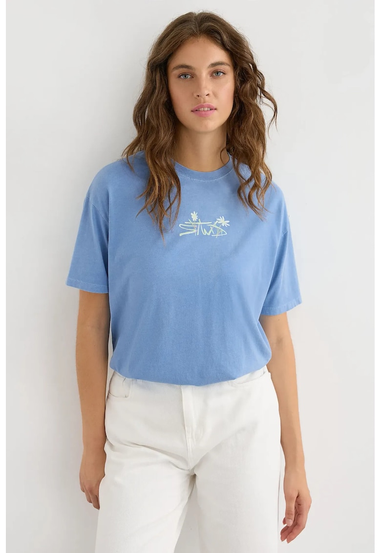 Tricou dama - supradimensionat - imprimeu - albastru - Albastru