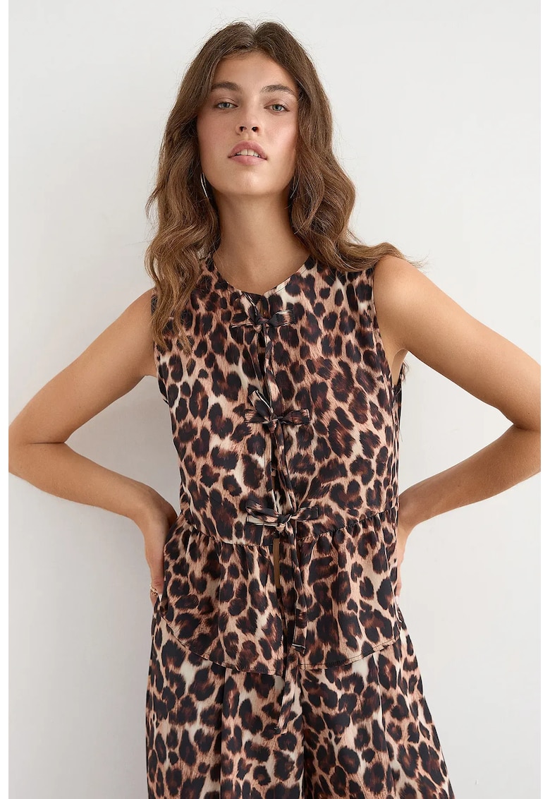 Bluza dama - imprimeu poliester - Maro