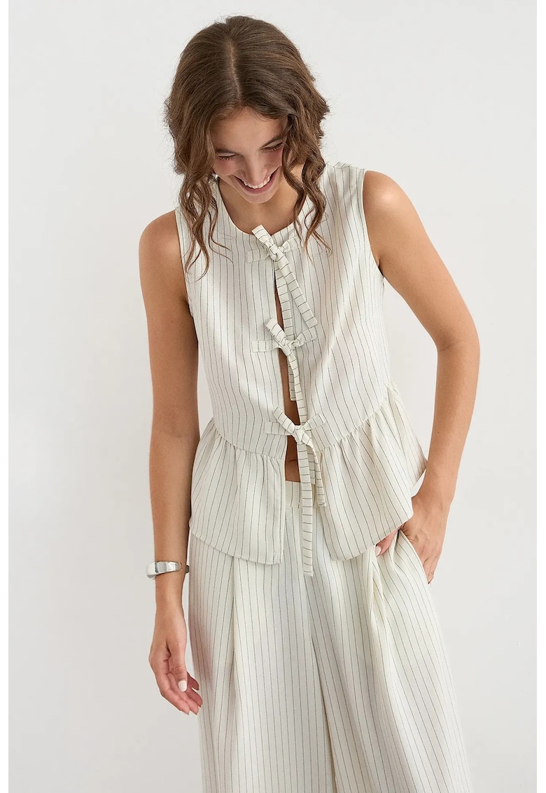 Bluza dama - fara maneci - dungi - poliester
