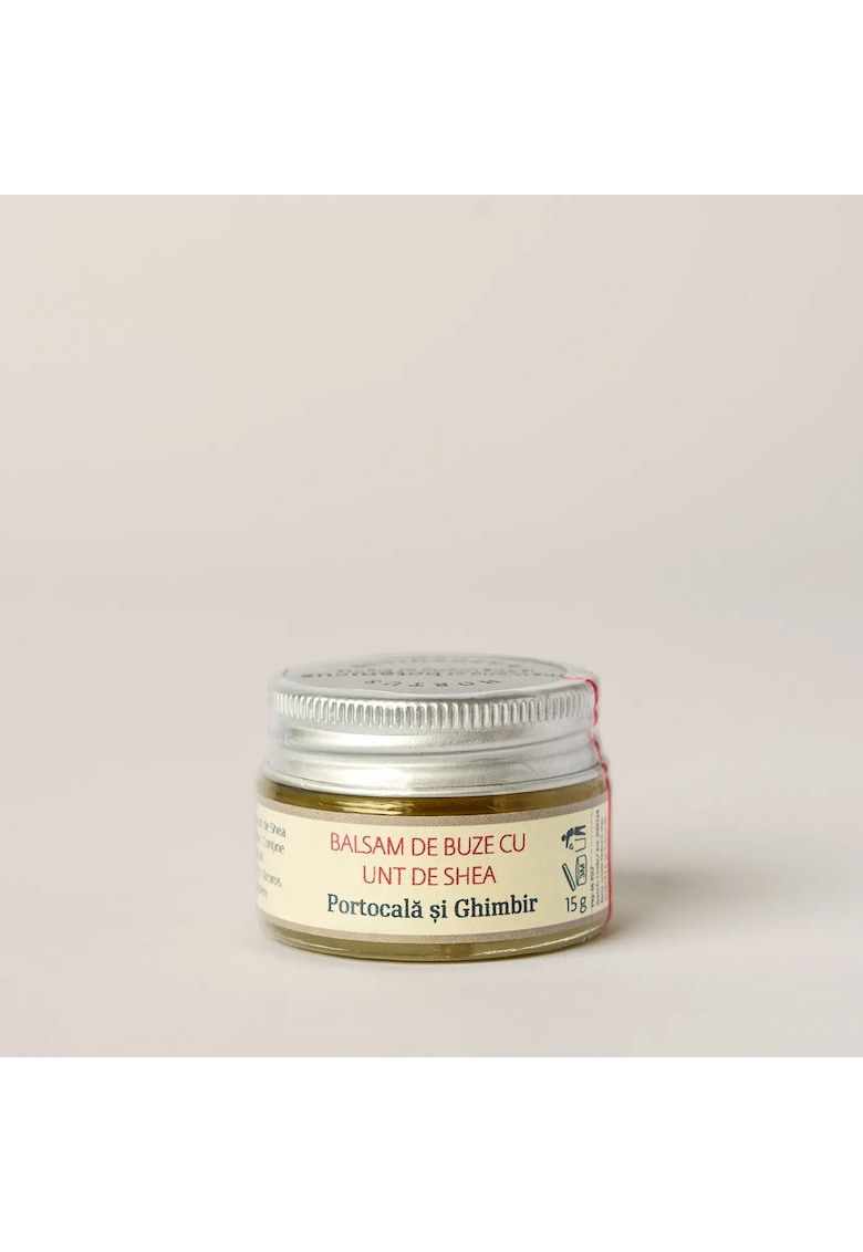 Balsam de buze cu unt de Shea - Portocala si Ghimbir - 15 g - 100% natural - fara parabeni - coloranti sau arome artificiale