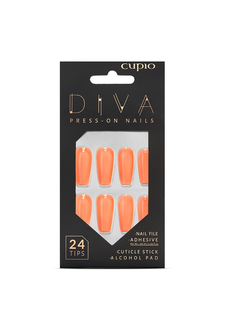 Set unghii false Diva - Neon Orange