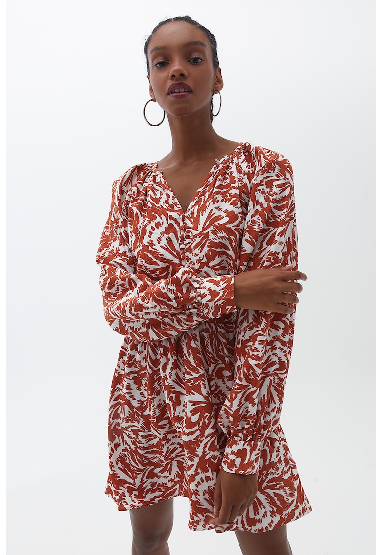 Rochie mini cu model si talie elastica