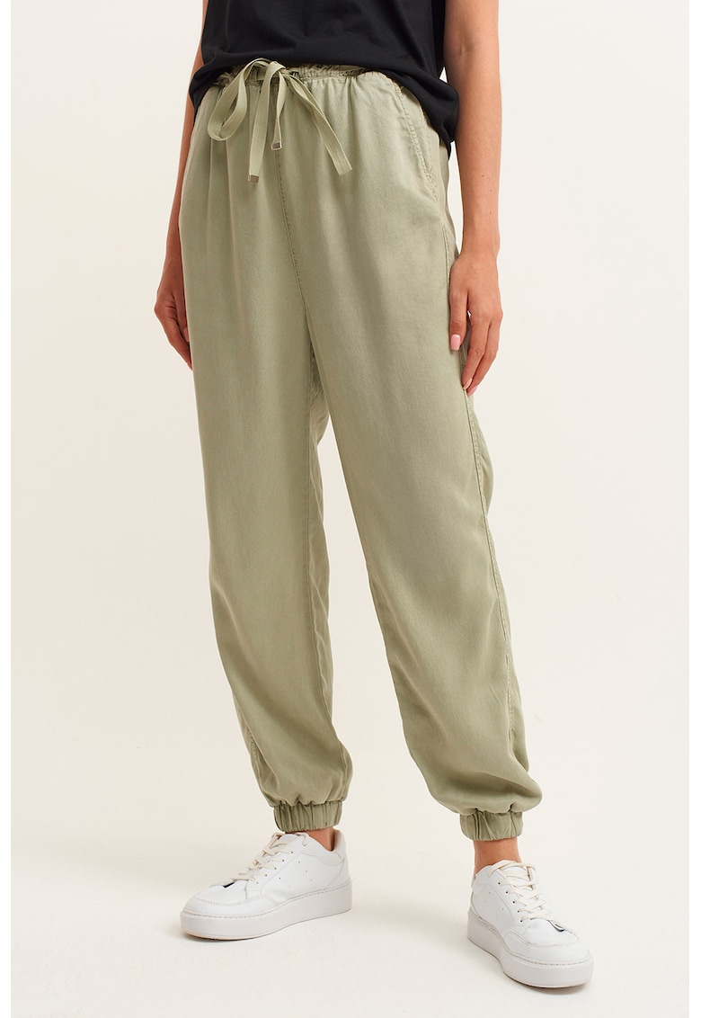 Pantaloni de trening cu talie inalta - Kaki