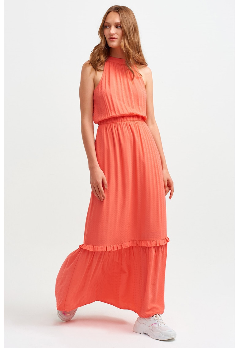 Rochie lunga cu decolteu halter