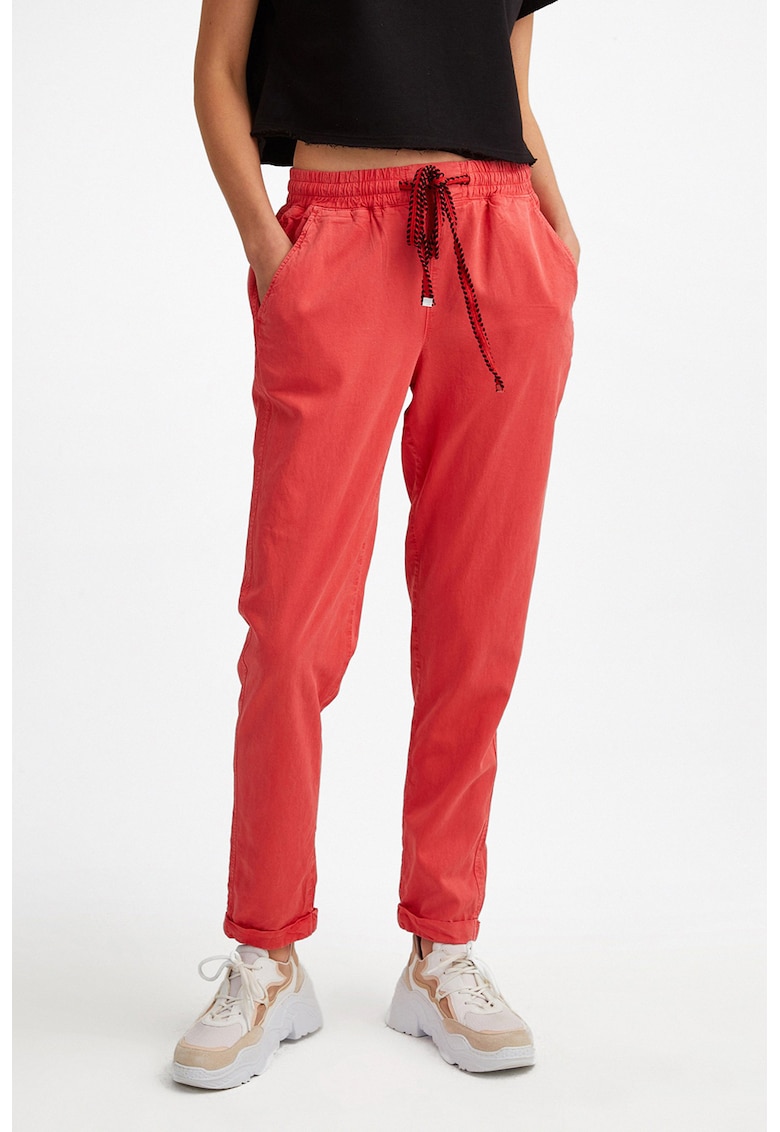 Pantaloni din amestec de lyocell cu snur