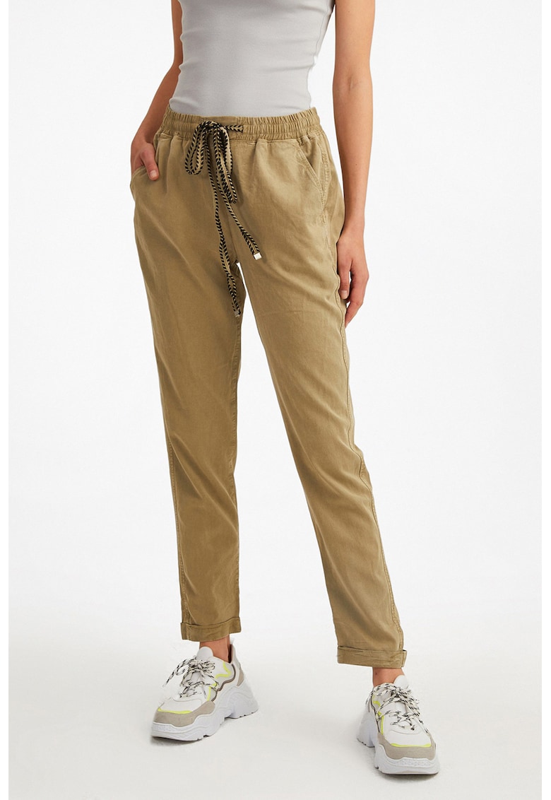 Pantaloni din amestec de lyocell cu snur