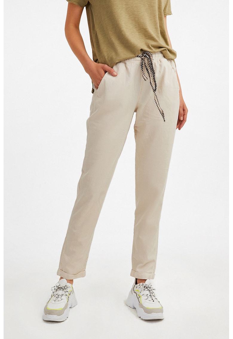 Pantaloni din amestec de lyocell cu snur
