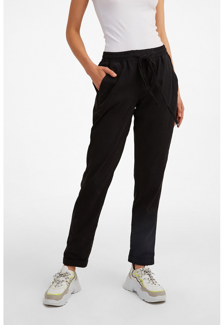 Pantaloni din amestec de lyocell cu snur