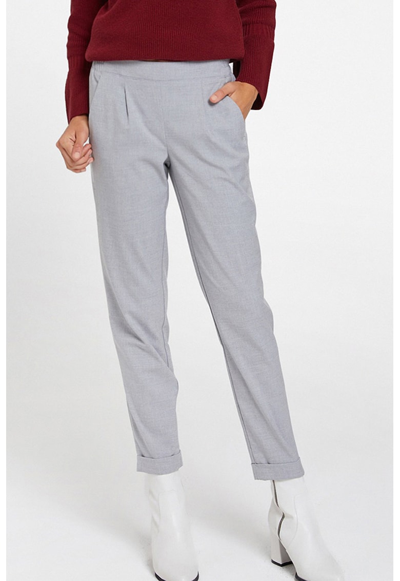 Pantaloni crop cu croiala slim-fit