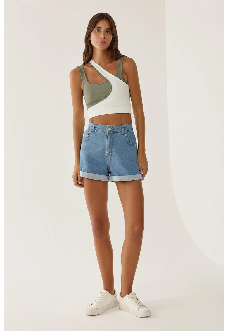 Pantaloni scurti dama - denim - albastru