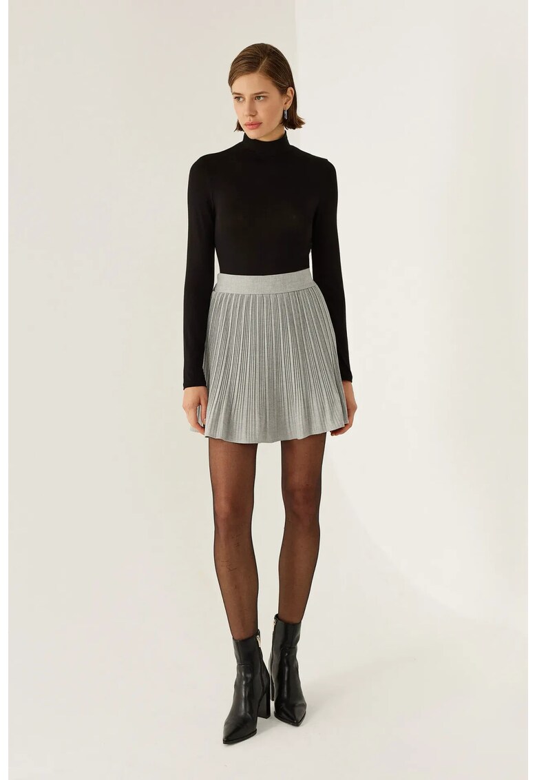 Fusta mini plisata dama Gri