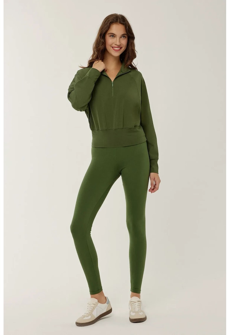 Colanti talie inalta - verde - poliester