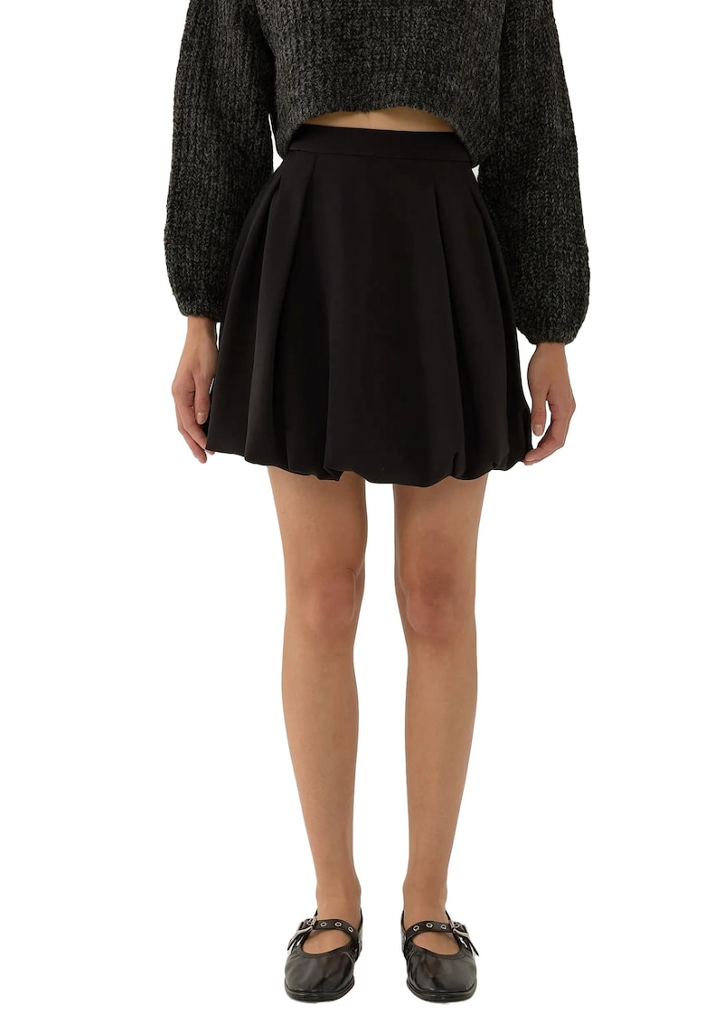 Fusta mini dama poliester/elastan - tip balon - negru