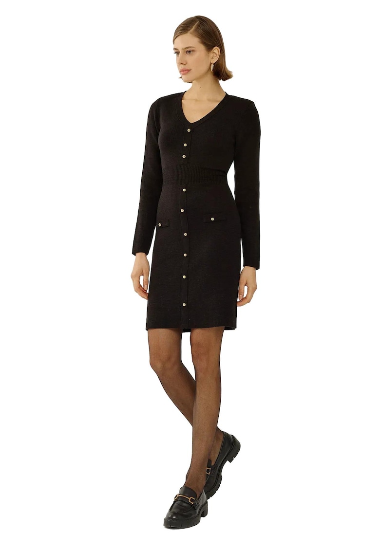 Rochie midi - negru - jerseu