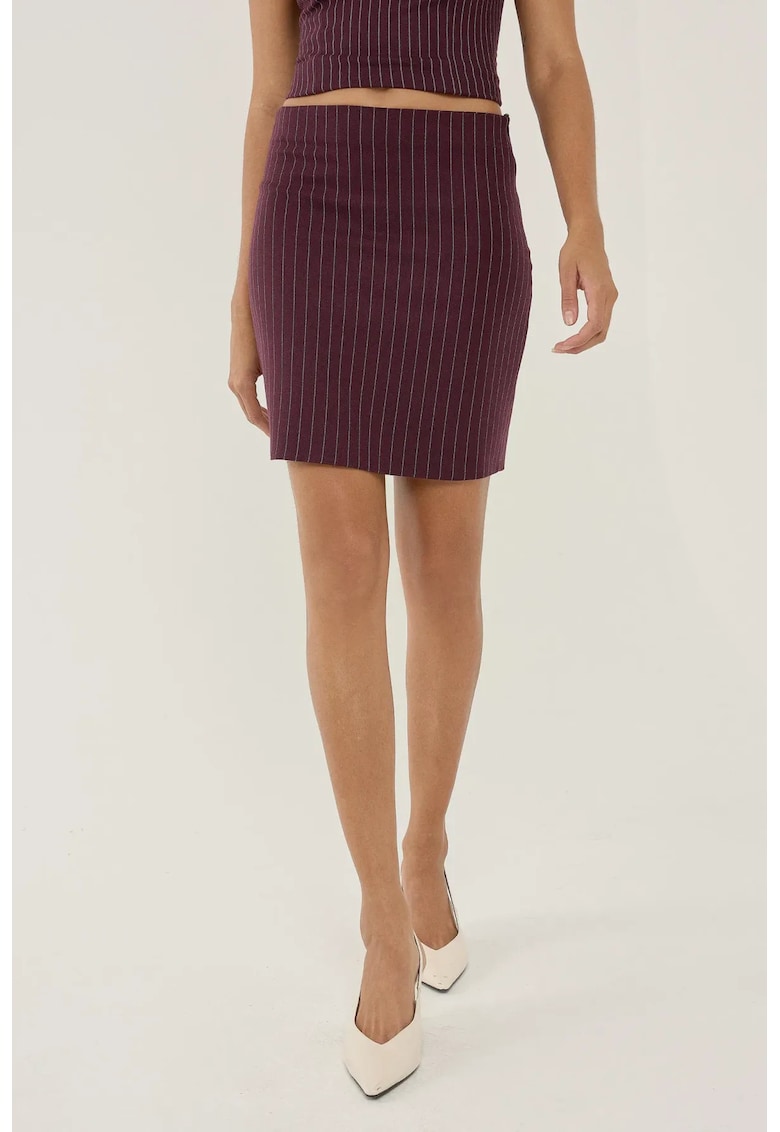 Fusta mini dama - viscoza/poliester - rosu