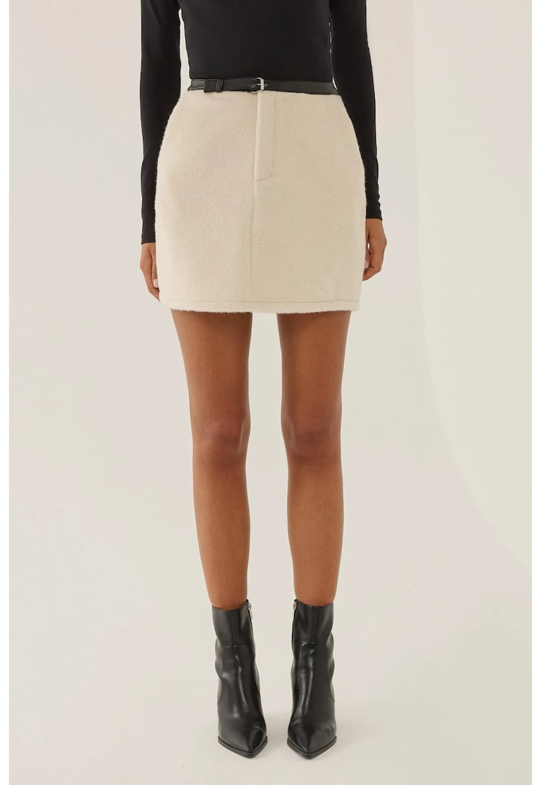 Fusta mini dama poliester - bej