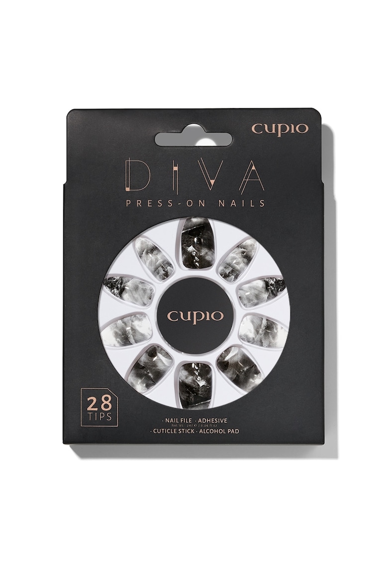 Set unghii false Diva - 28 tipsuri - pila - adeziv - multicolor