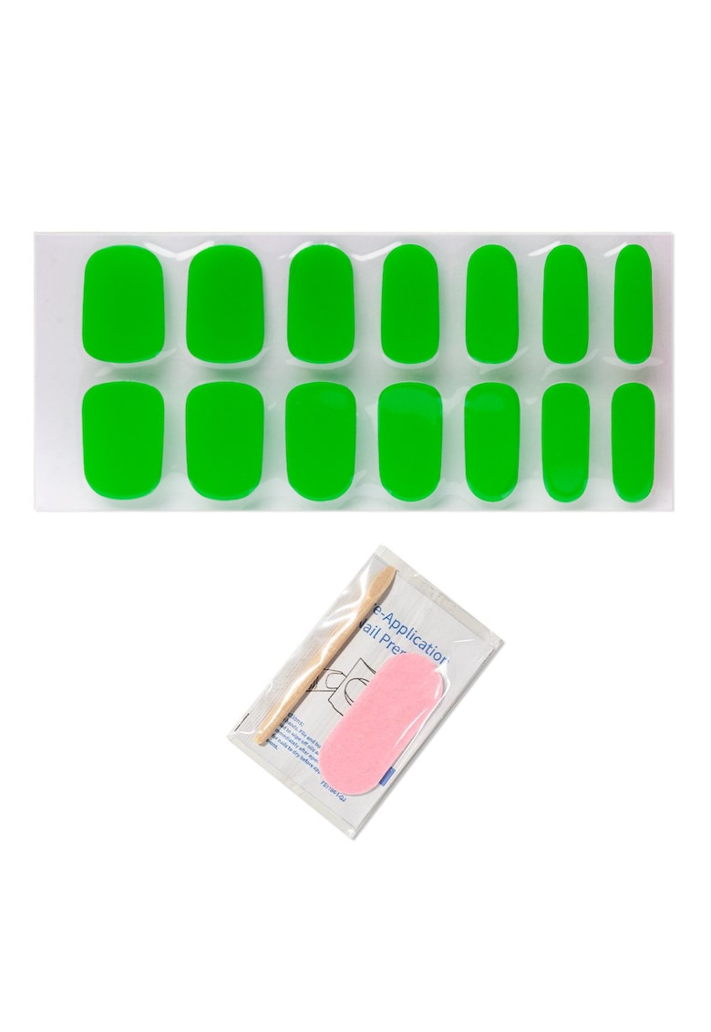 Sticker pentru unghii din gel verde - set 14 bucati