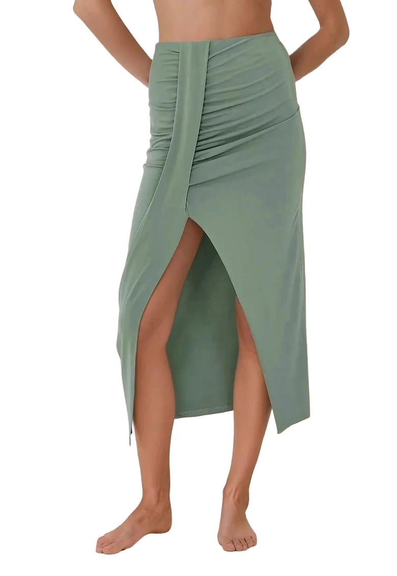 Fusta maxi mulata dama bumbac - verde