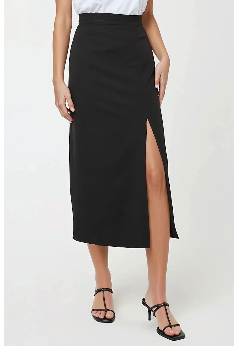 Fusta maxi bodycon dama - tricot - negru