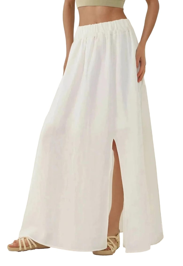 Fusta maxi dama - poliester - alb