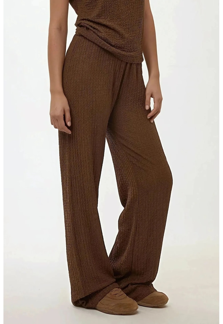 Pantaloni dama tricotati texturati