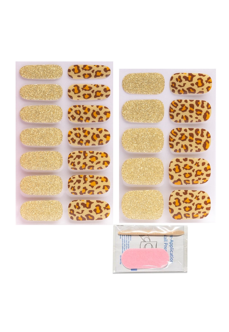 Sticker pentru unghii din gel Glitter Leopard - set 24 bucati