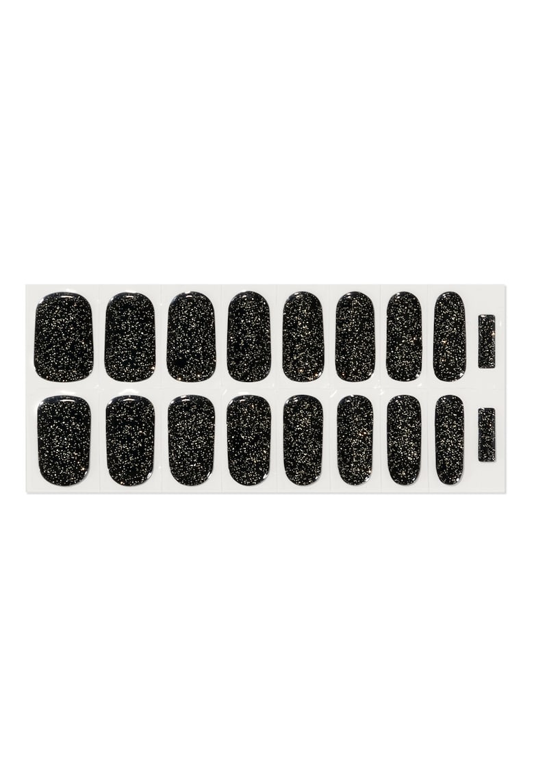 Sticker pentru unghii din gel set 16 bucati - negru - glitter