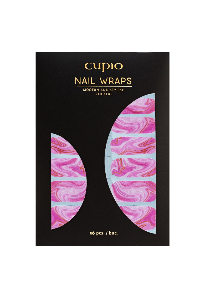 Sticker pentru unghii set de 16 abtibilduri - roz